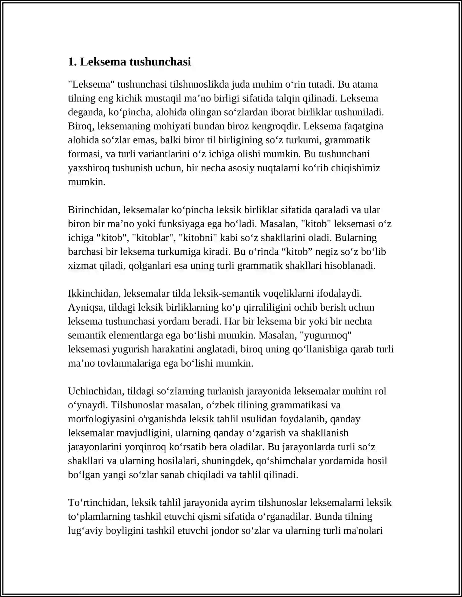 LEKSIKOLOGIYANING BÒLIMLARI 3