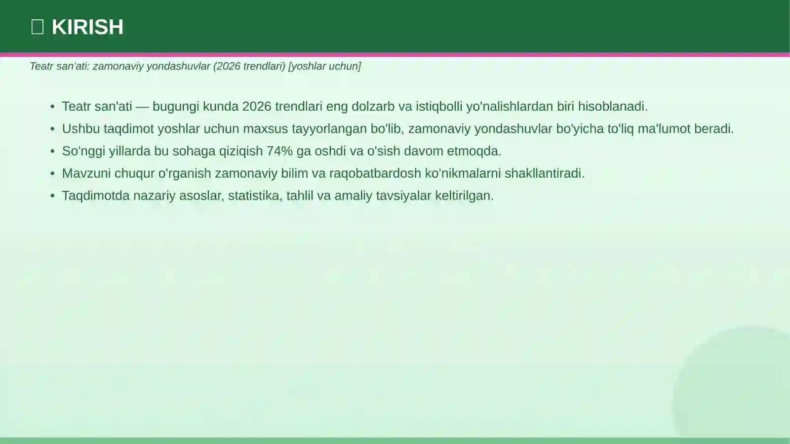 TEATR SAN'ATI: Zamonaviy yondashuvlar - 2026 3