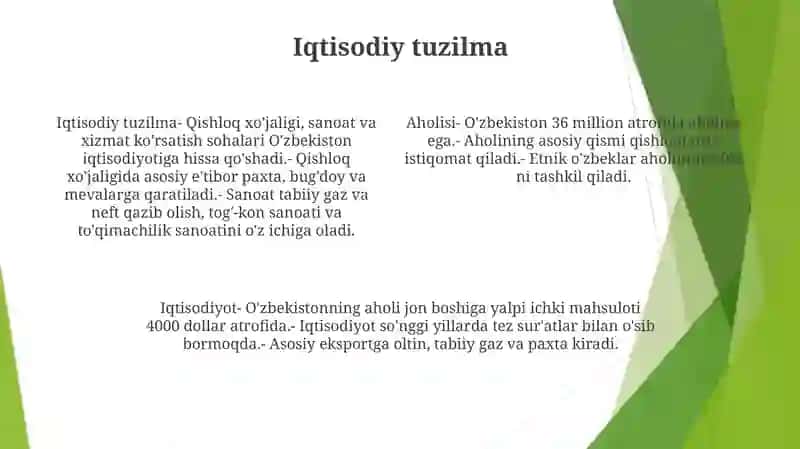 O'Zbekiston Aholisi Va Iqtisodiyoti.0 3