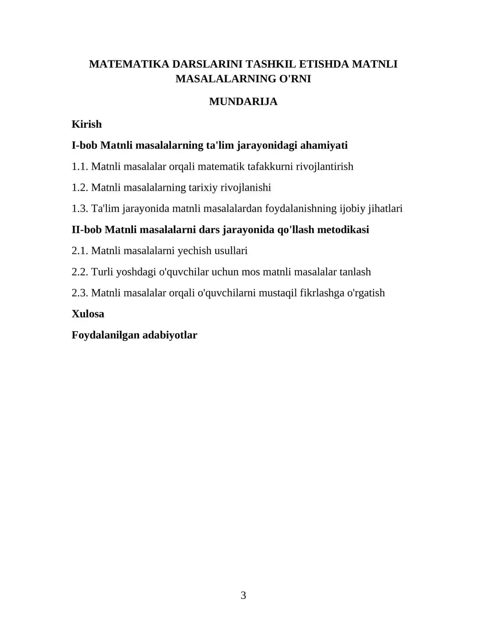 MATEMATIKA FANIDAN TAYYORLAGAN KURS ISHI 3