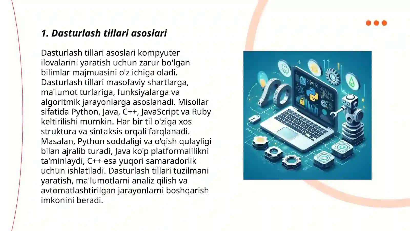 Dasturlash tillari asoslari 3