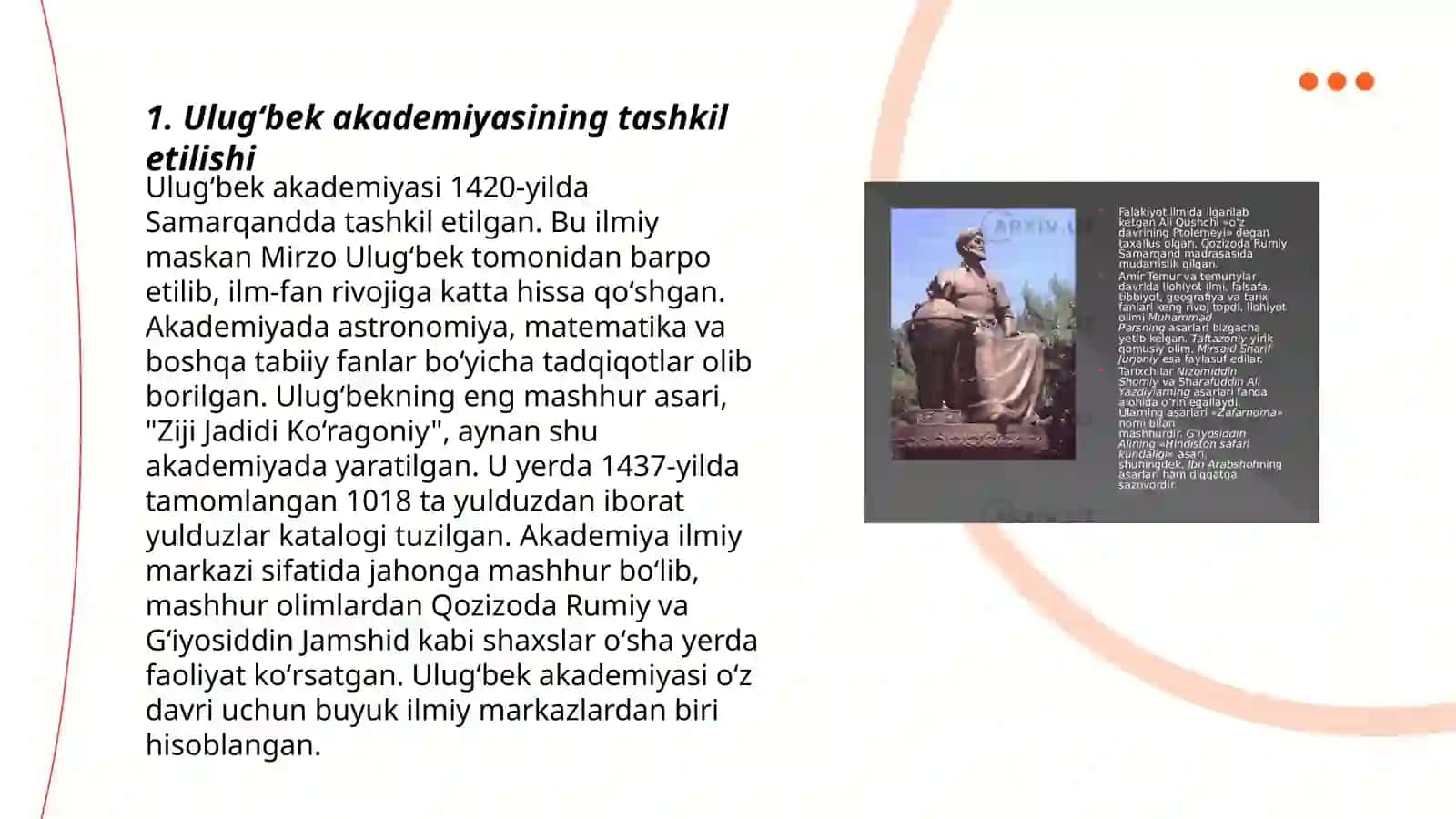 Mirzo Ulugʻbekning oʻrta Osiyo geografiyasiga qoʻshgan hissasi 3