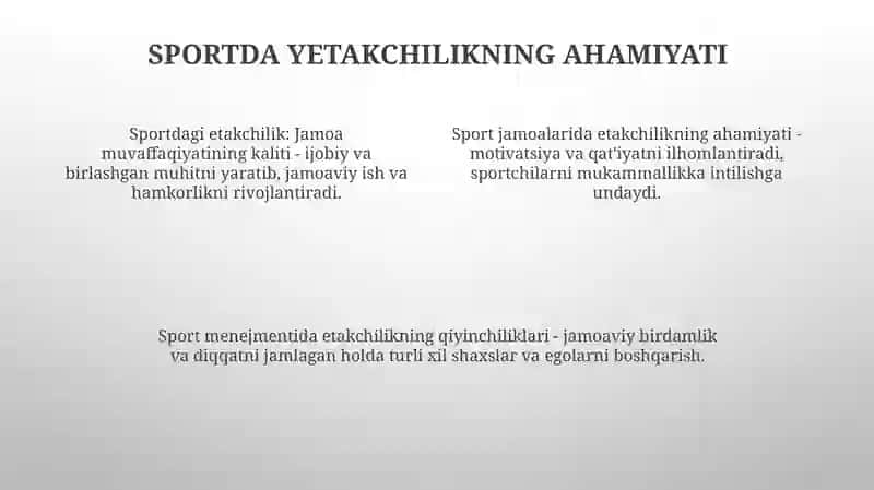 Sport Komandalarida Liderlik Masalasi 3