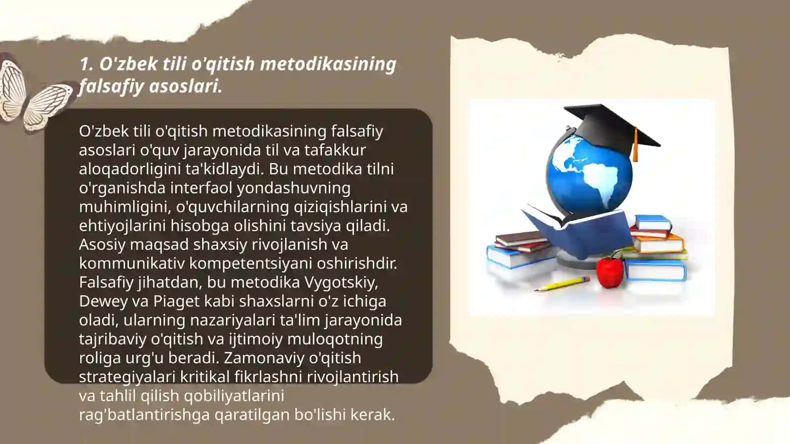 O'zbek tilini o'qitish metodikasi fanining boshqa fanlar (falsafa,mantiq,pedagogika,psixologiya,adabiyot)bilan aloqadorligi haqida 3
