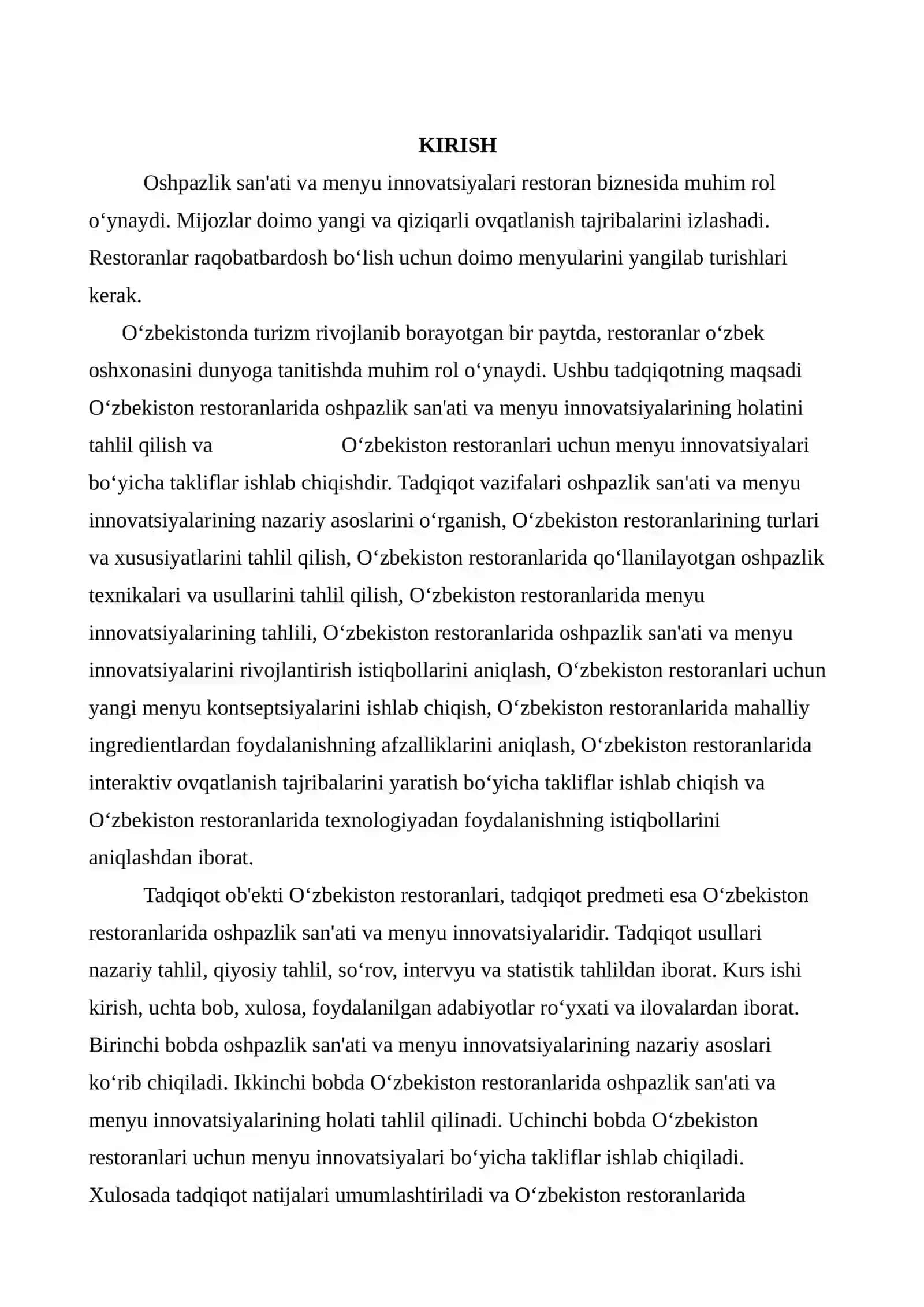 Restoranlarda oshpazlik san’ati va menyu innovatsiyalari 3