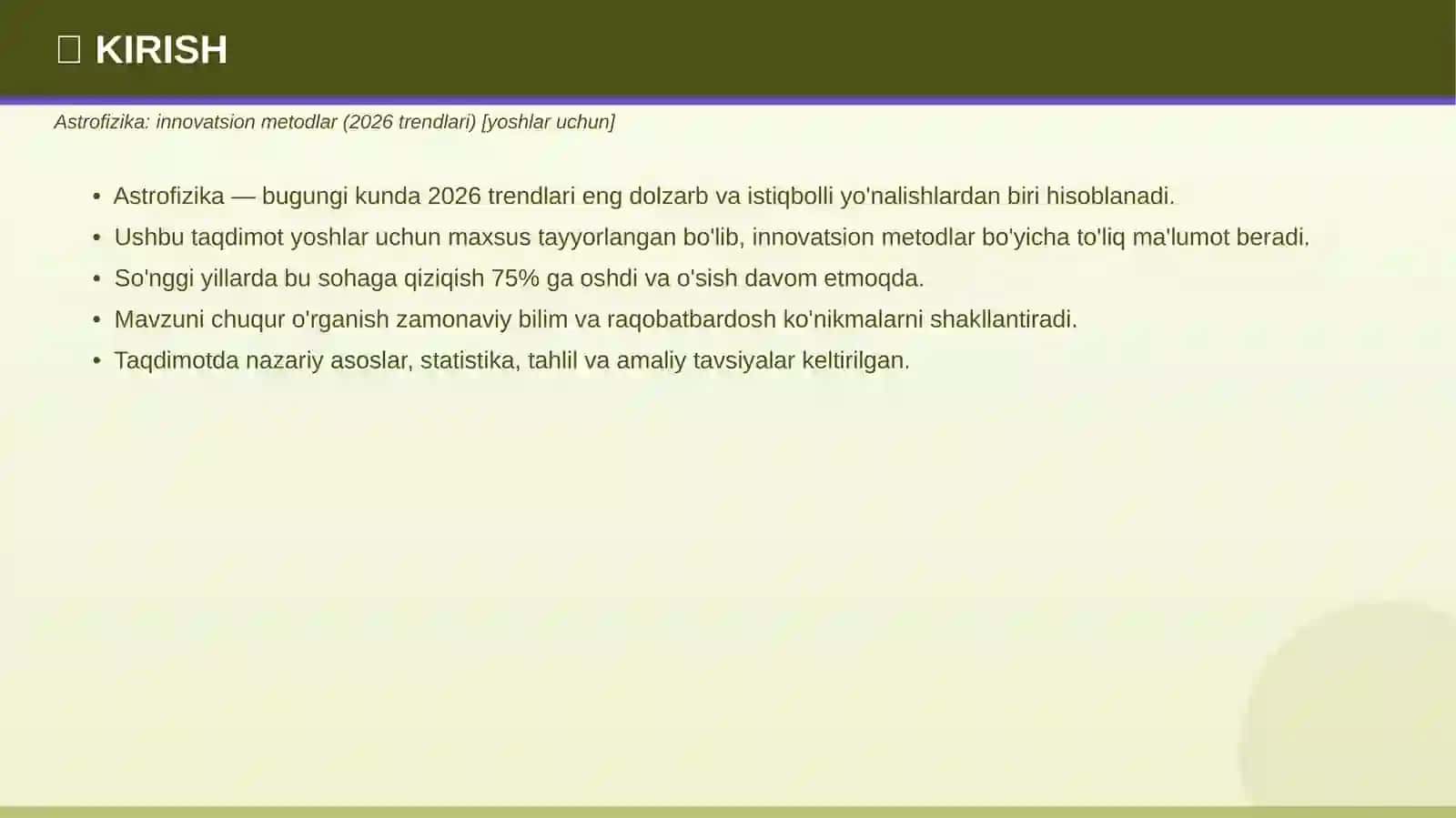 Astrofizika: innovatsion metodlar (2026 trendlari) 3