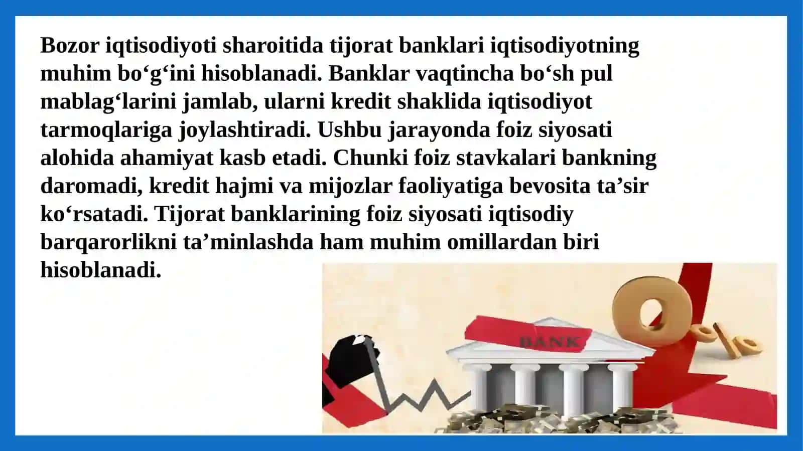 Tijorat banklarining foiz siyosati 3