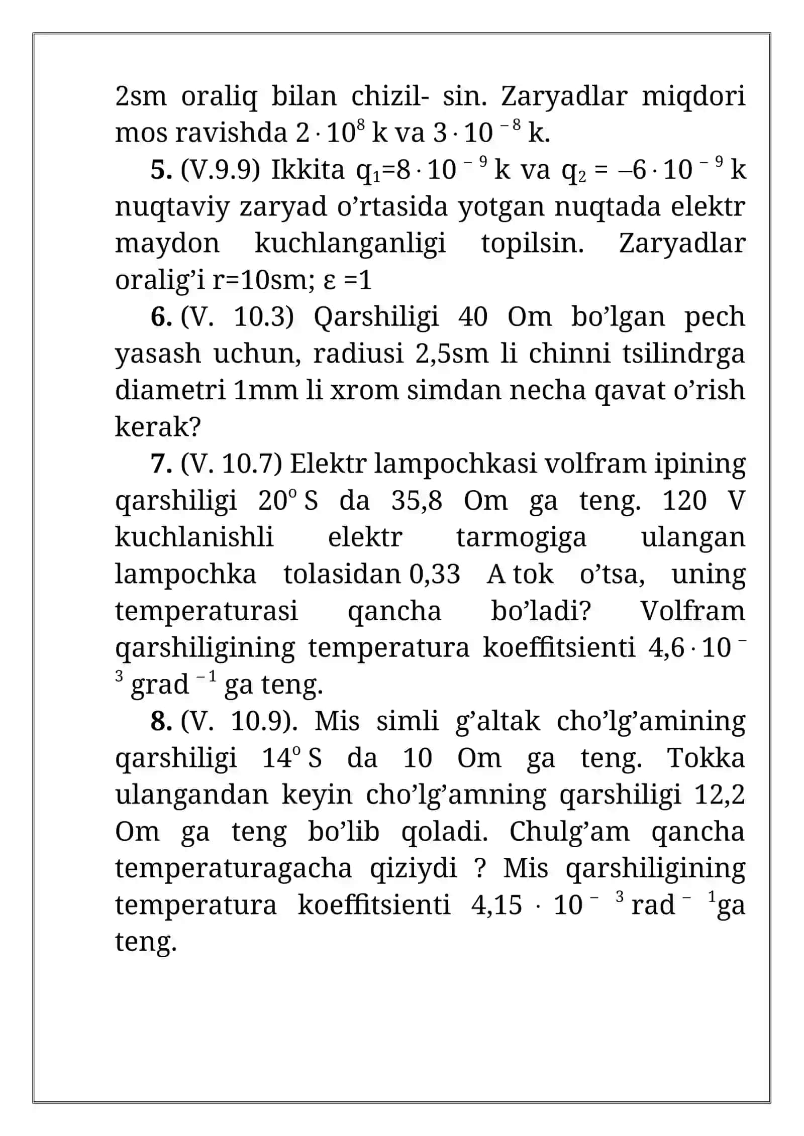 TEBRANISH TO’LQINLAR, VA ELEKTROMAGNIT BOLIMIGA OID MASALALAR 3