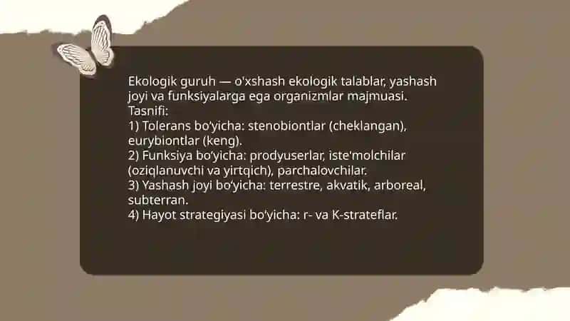 Organizmlarning ekologik giruhlaniwi 3