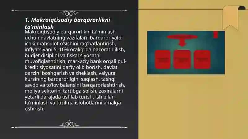 Davlatning iqtisodiy xavfsizligini taʼminlash vazifalari 3