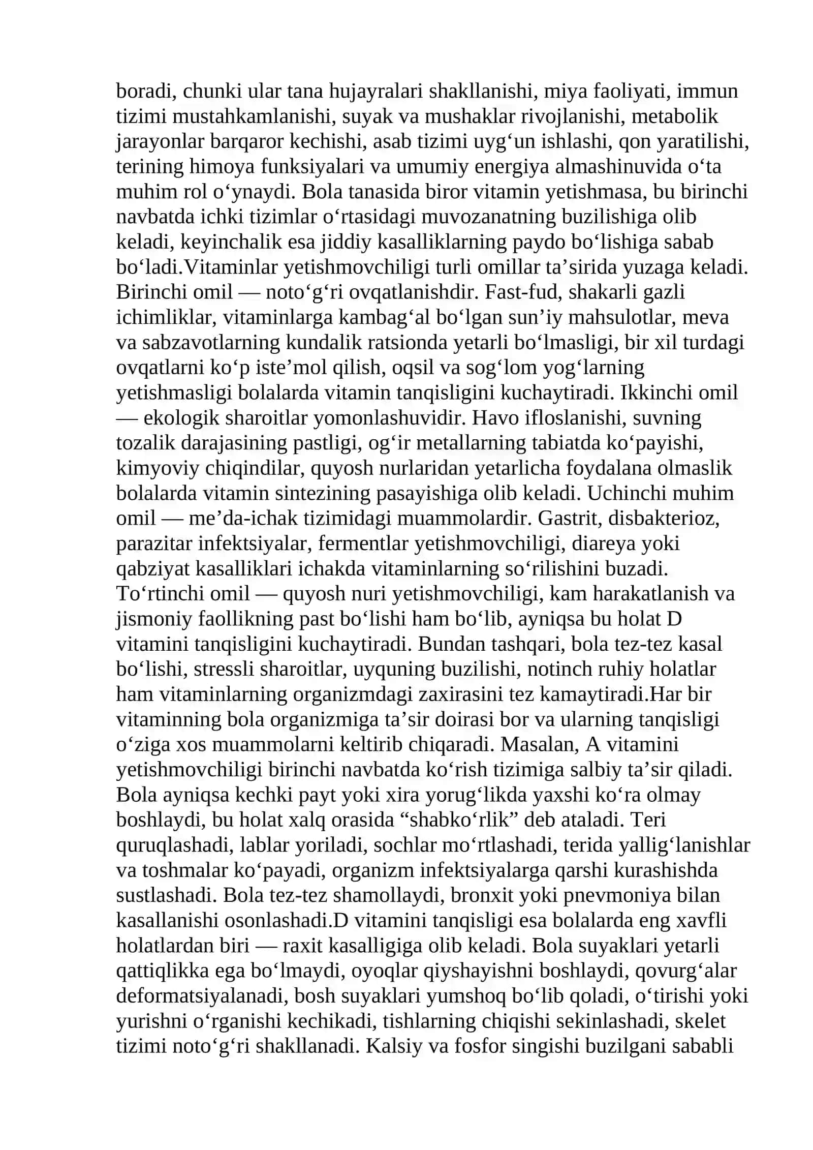 Bolalarda vitaminlar yetishmovchiligi oqibatlari 3