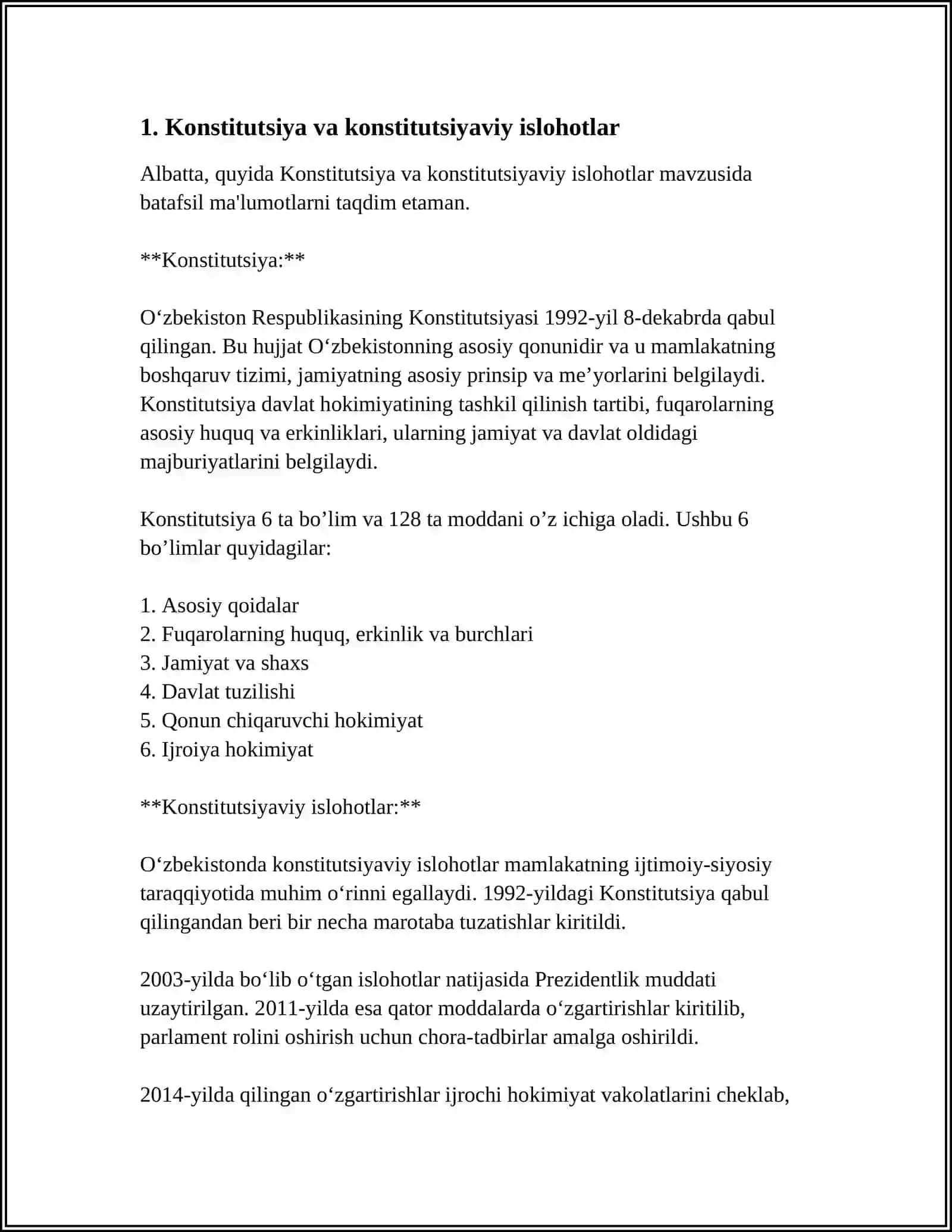 MUSTAQILLIK YILLARIDA DAVLAT BOSHQARUVI TIZIMIDA AMALGA OSHIRILGAN ISLOHOTLAR 3
