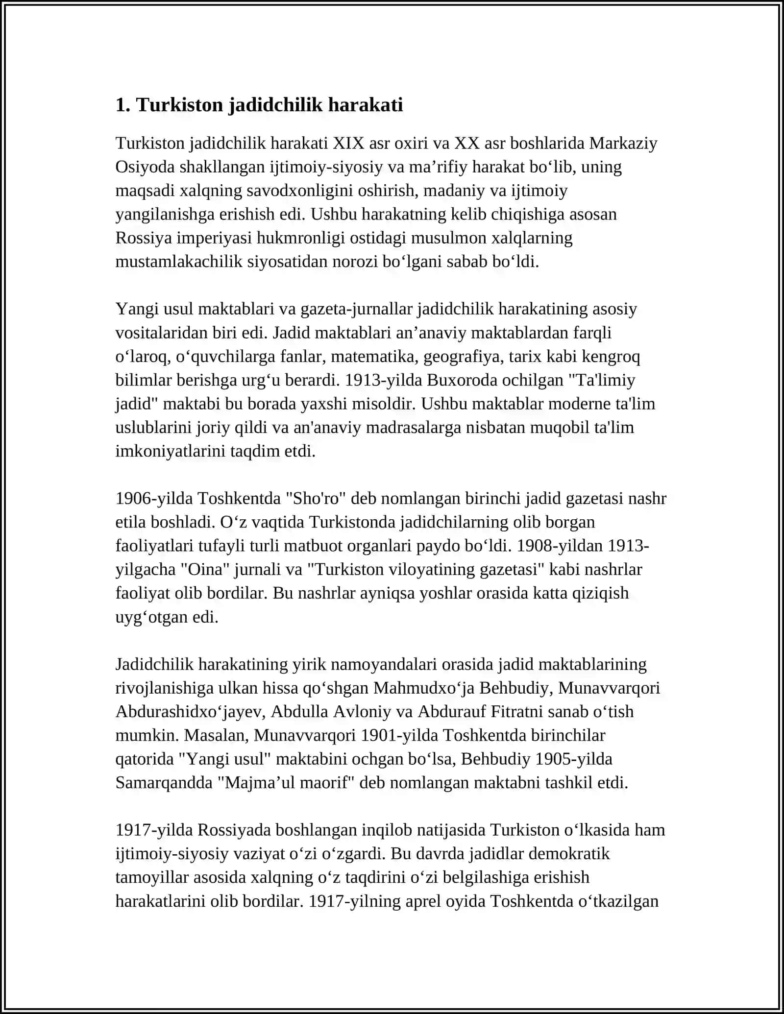 TURKISTON JADIDCHILIK SIYOSIY PARTIYALARI DUNYOVIY-MA‘RIFIY DAVLAT HAQIDA (1917-1920) 3