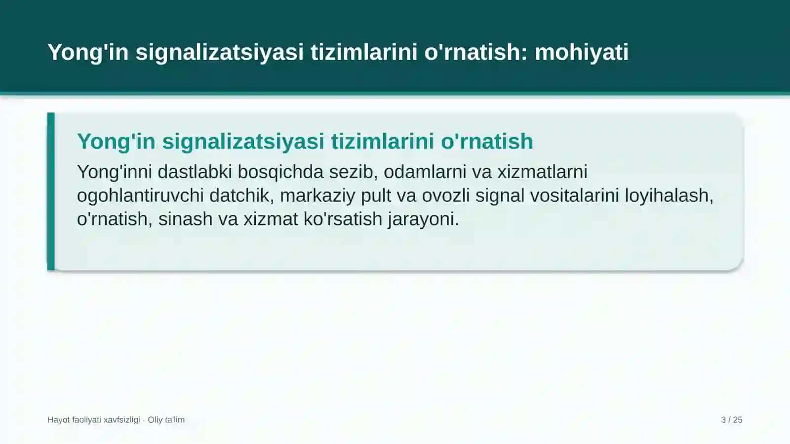 Yong'in signalizatsiyasi tizimlarini o'rnatish 3