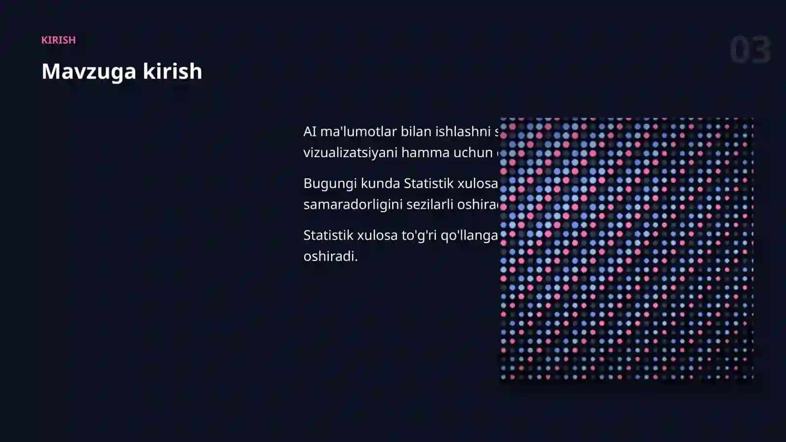 AI MA'LUMOTLAR BILAN ISHLASH 3