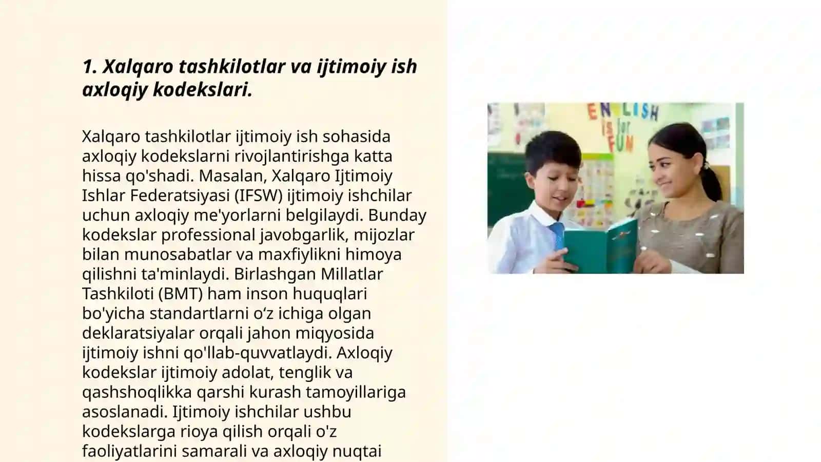 Xalqaro tashkilotlar va ijtimoiy ish axloqiy kodekslari 3