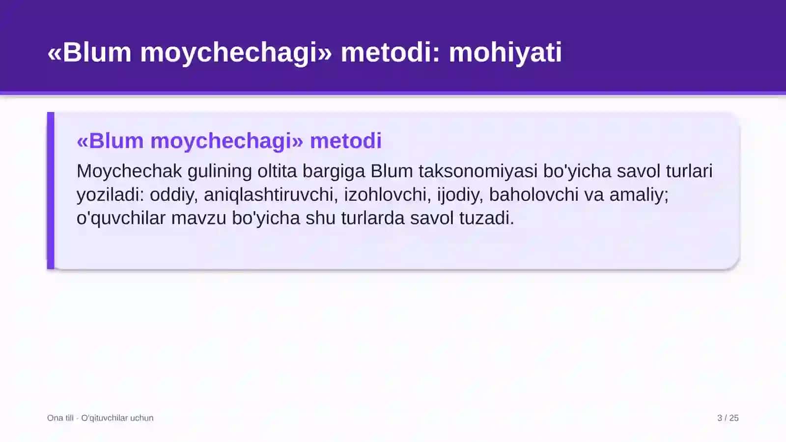 ona tili darslarida blum moychechagi metodidan foydalanish 7592 3