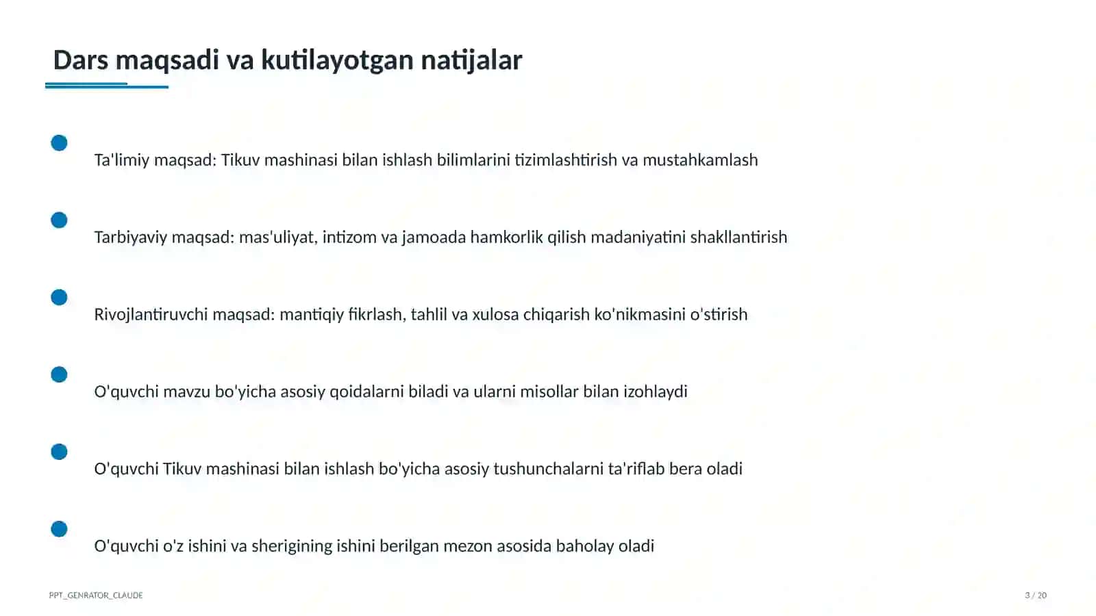 Tikuv mashinasi bilan ishlash (6-sinf) 3