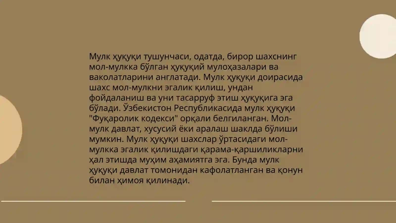Мулк хукуки тушунчаси 3