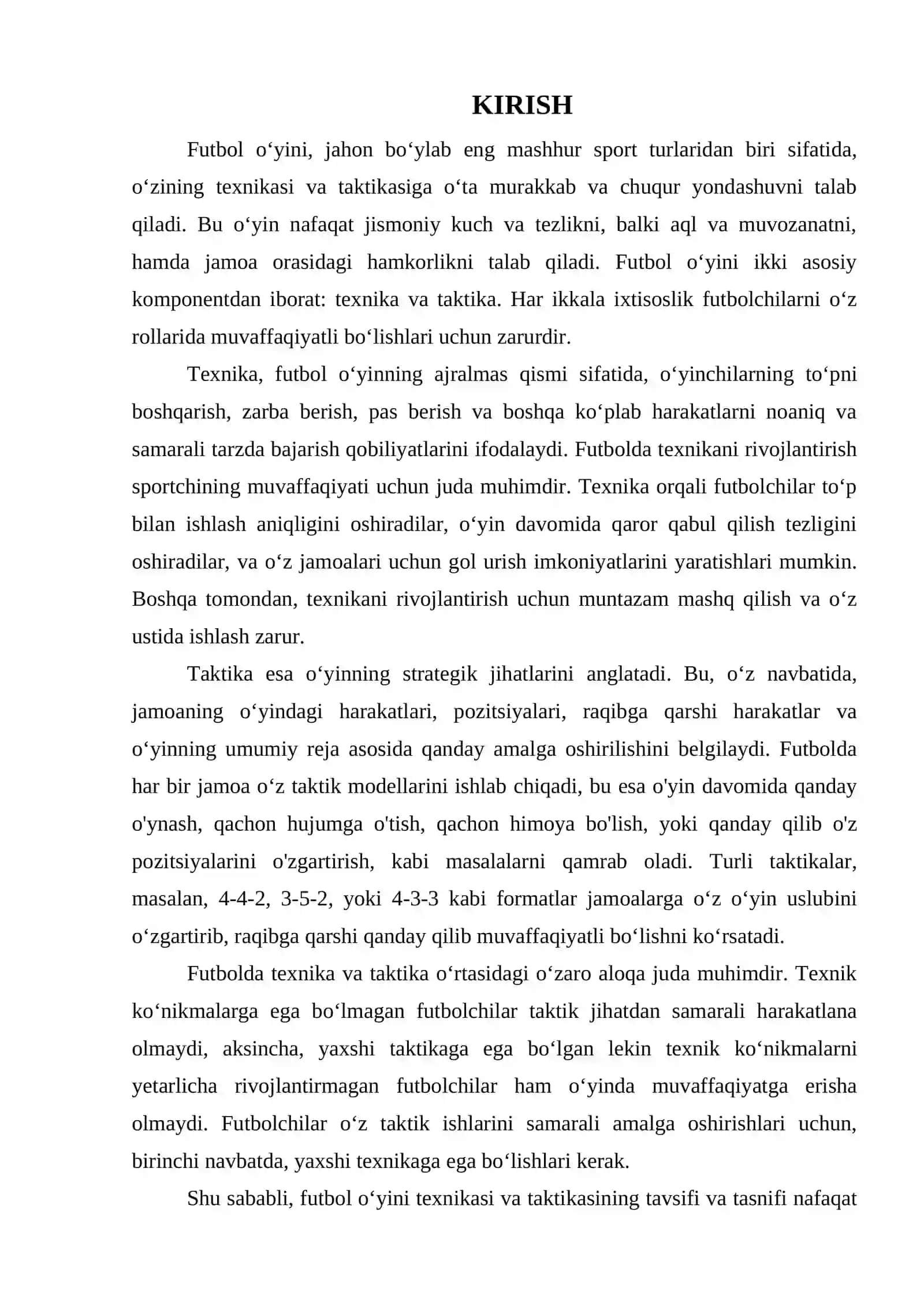 FUTBOL о‘YINI TEXNIKASI VA TAKTIKASINING TAVSIFI VA TASNIFI 3