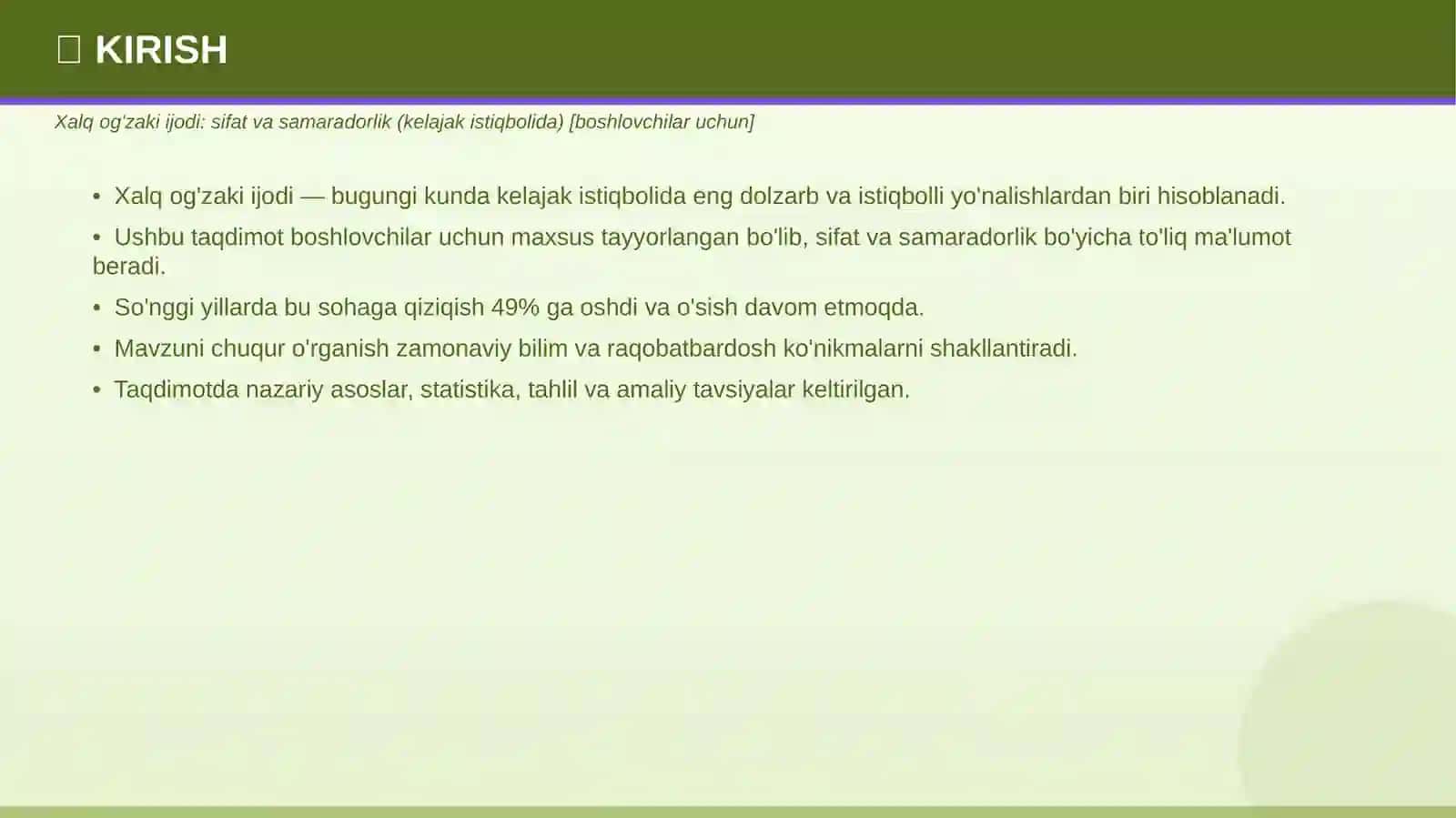 Xalq og'zaki ijodi: sifat va samaradorlik 3