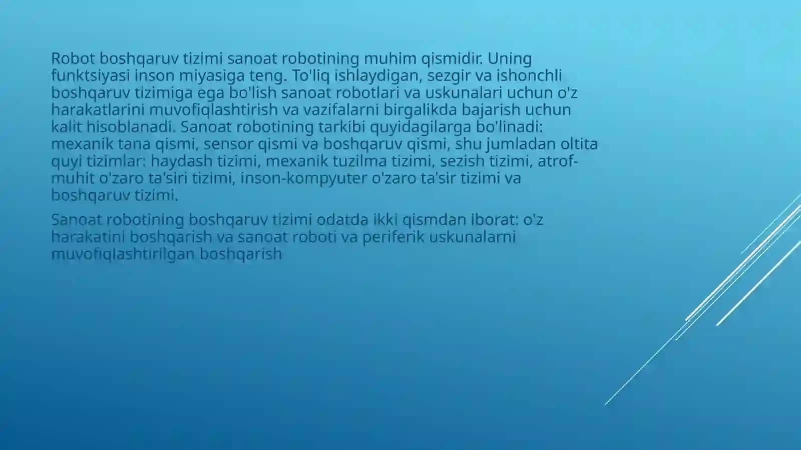 Robotlarni boshqarish tizimlari 3