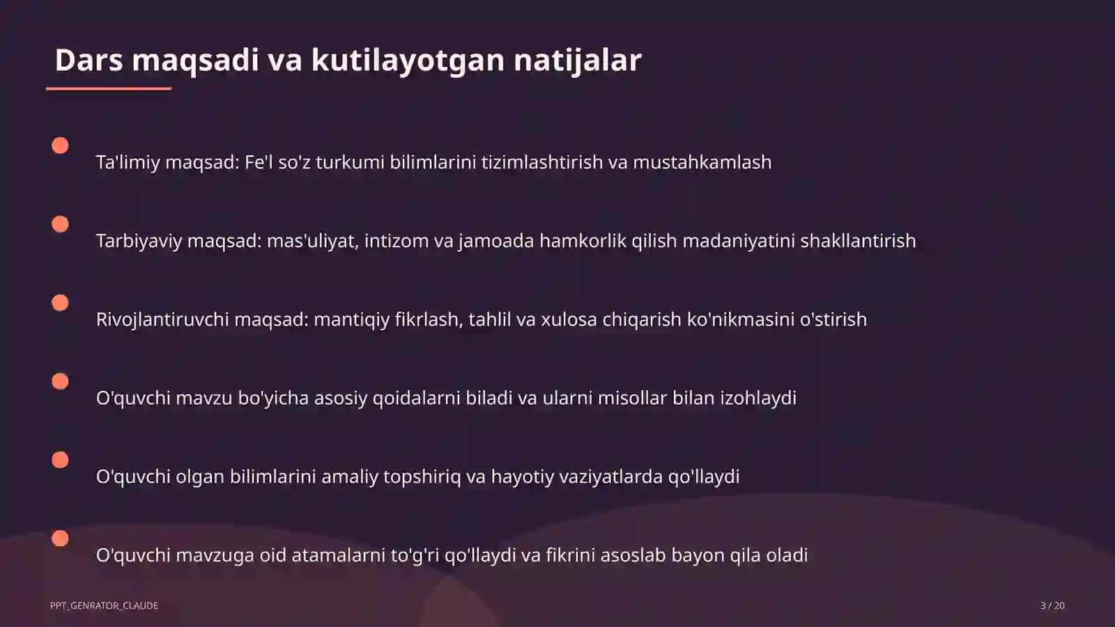 Fe'l so'z turkumi (3-sinf) 3