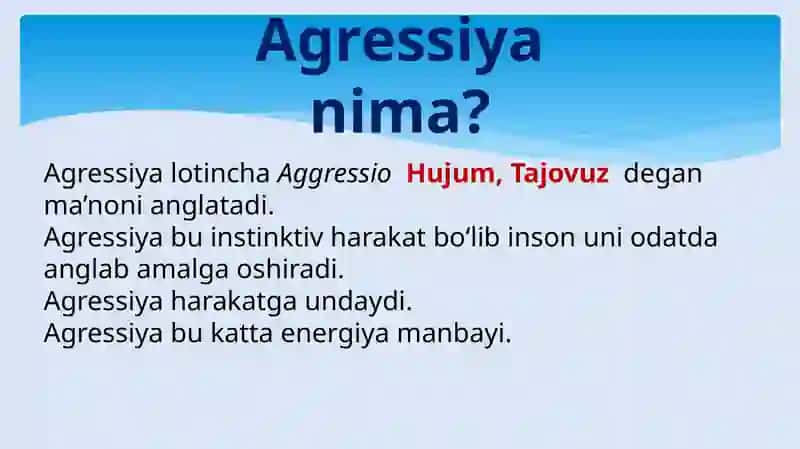 Agressiya va Uni 3