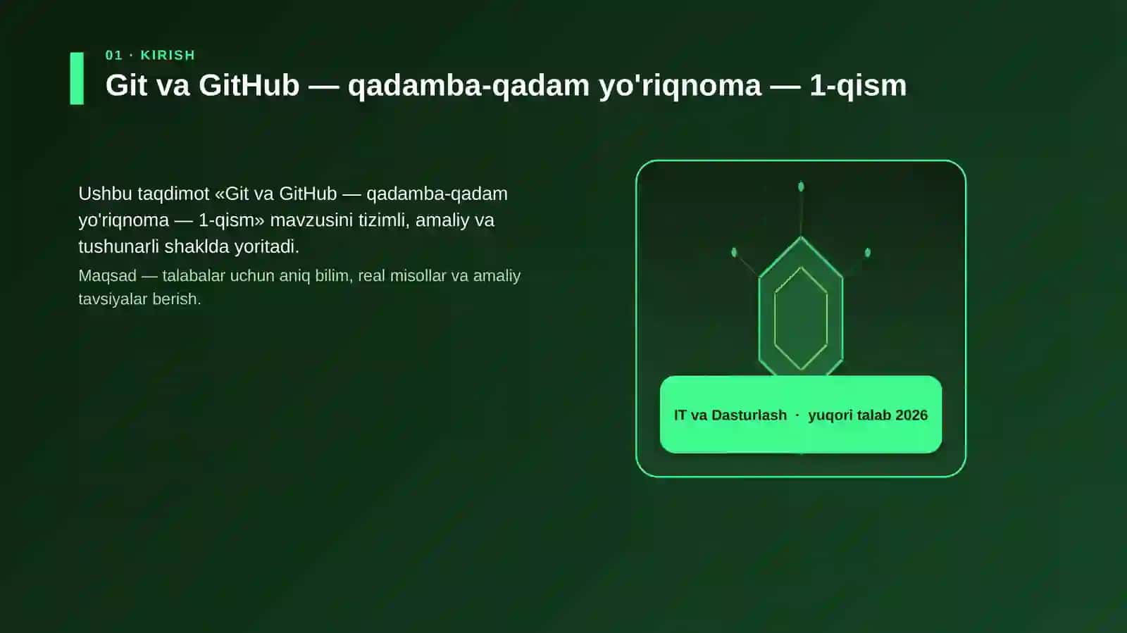 Git va GitHub — qadamba-qadam yo'riqnoma — 1-qism 3