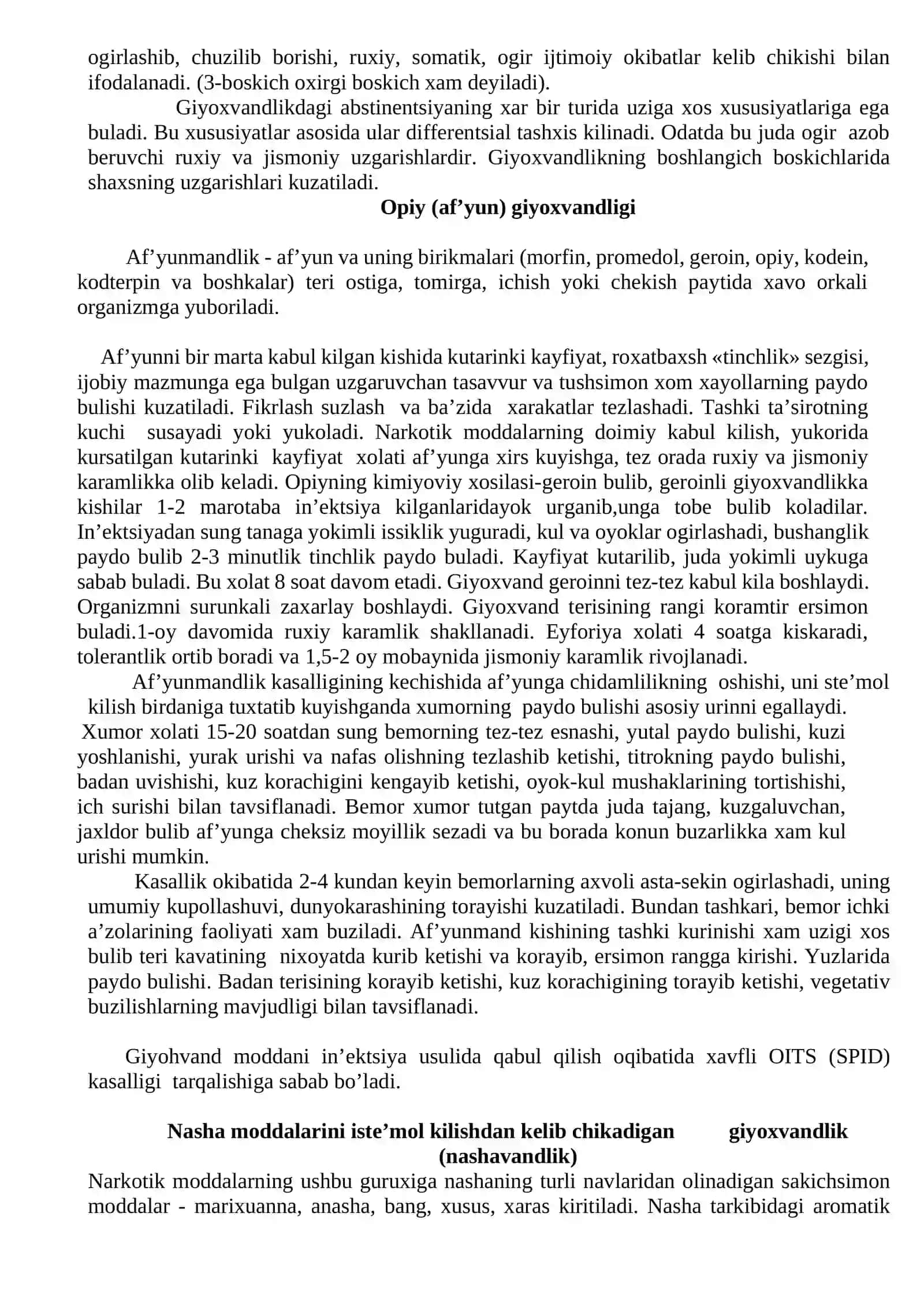 Giyoxvandlik va toksikomaniya to'grisida ma’lumotlar 3