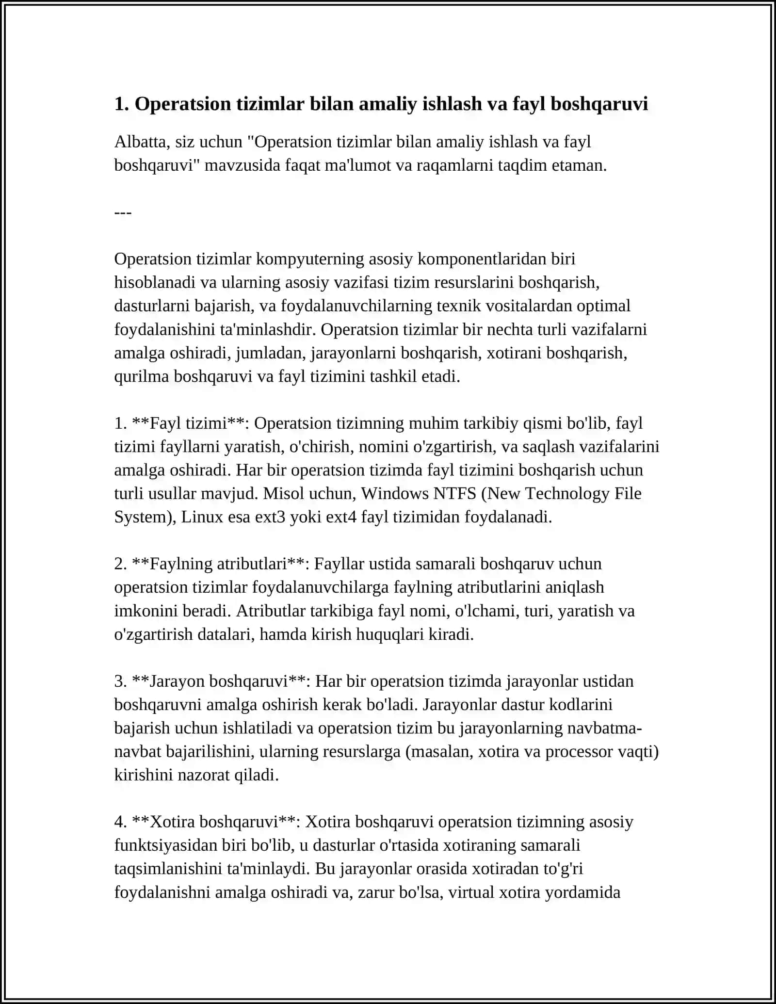 Operatsion tizimlar bilan amaliy ishlash va fayl boshqaruvi 3