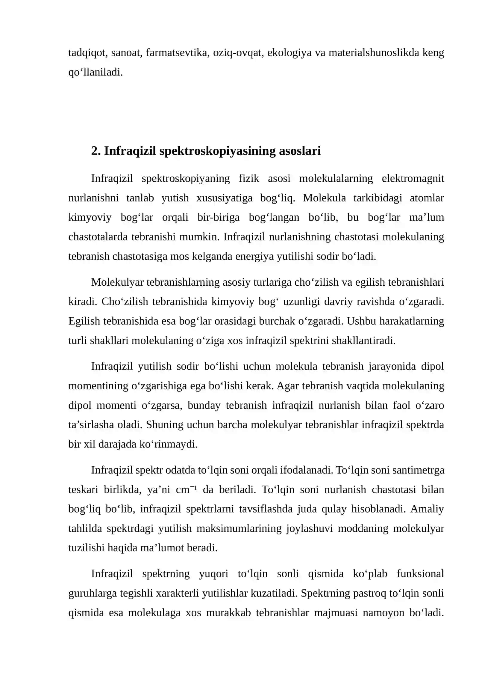 Infraqizil spektroskopiyasi asoslari 3