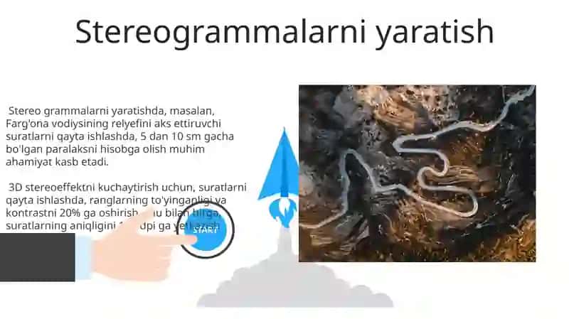 Aerofotosuratni grafik transformatsiyalash Stereoskop bilan stereoeffekt hosil qilish 3
