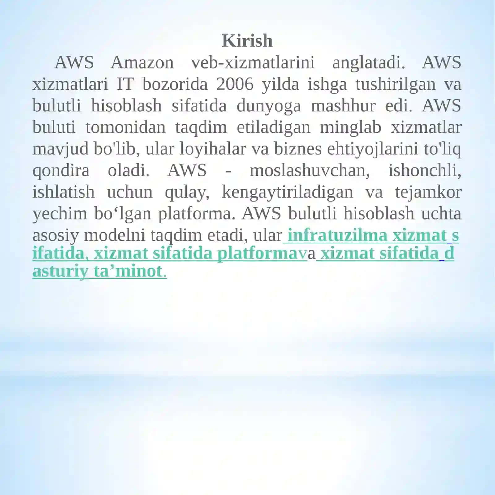Amazon Cloud xizmatlari 3