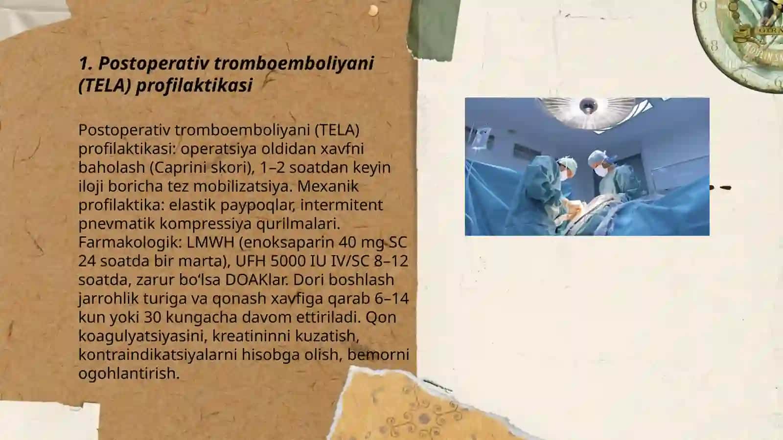 Operatsiyadan keyin asoratlarini oldini olish TELA pnaniya onfeksiyalari Moʻminov Salohiddin 3
