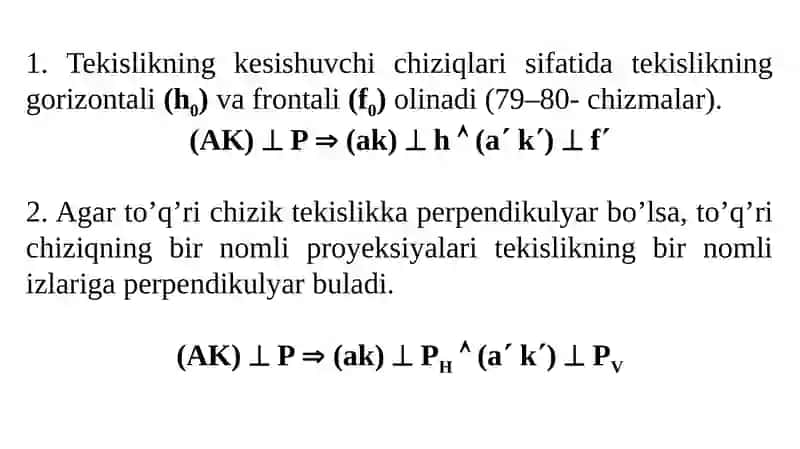 To’q’richiziqning tekislikka perpendikulyarligi 3