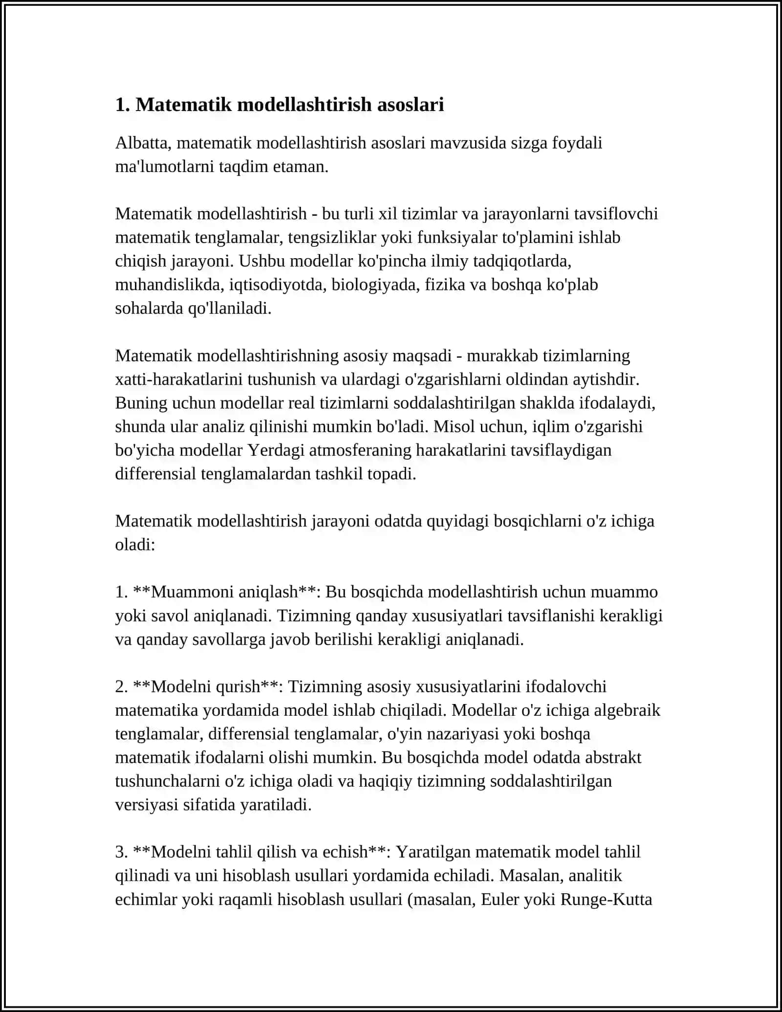 MATEMATIK MODELLASHTIRISH BOSHQARIV TIZIMLARNI TAHLIL QILISH TAMOYILLARI ISHLAR CHIQARISH IYERARXIYASI BOSQICHLARI MODELLAR TURLARI 3
