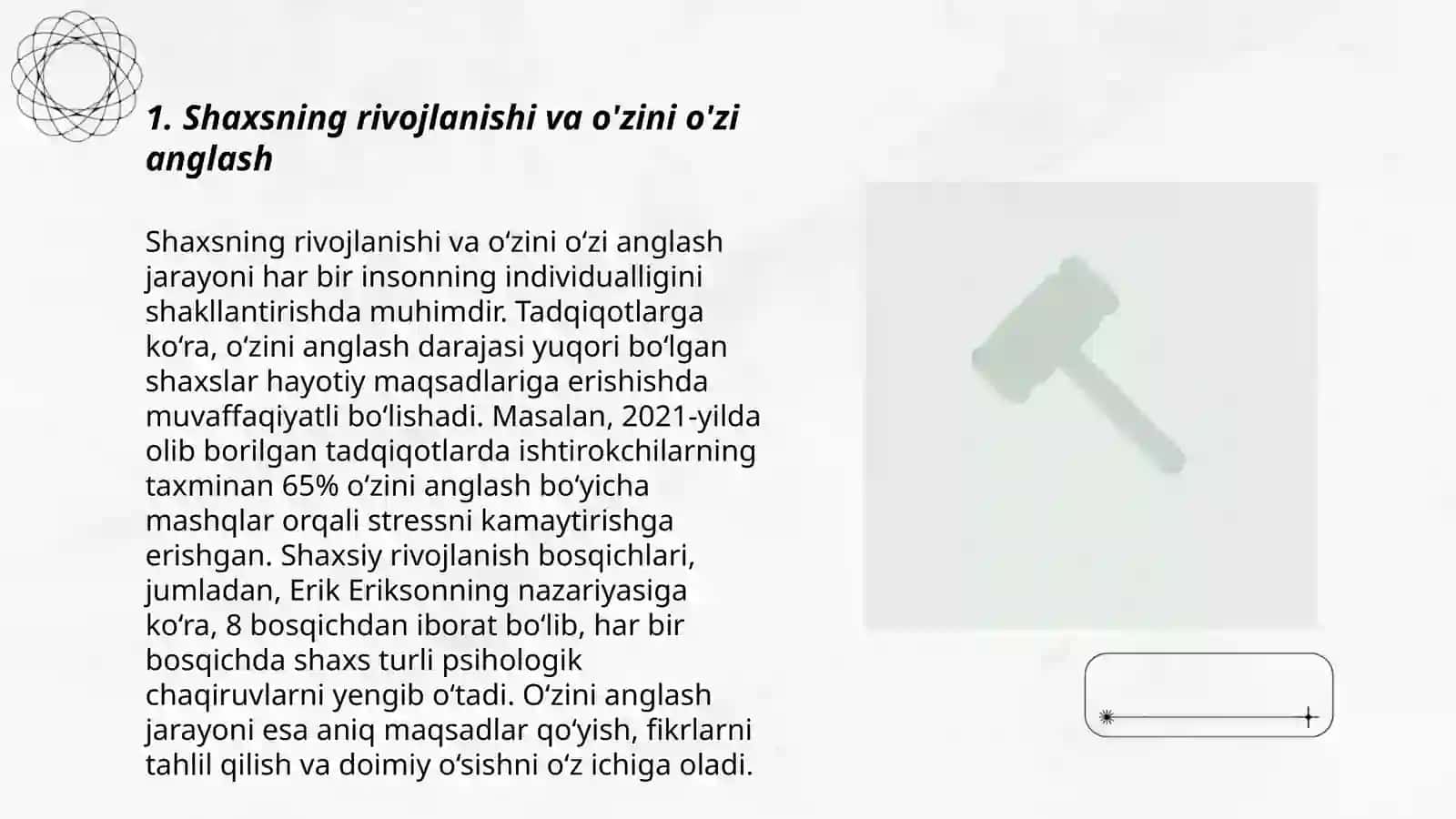 Shaxsning rivojlanishi, tarbiyasi va ijtimoiyilashuvi 3