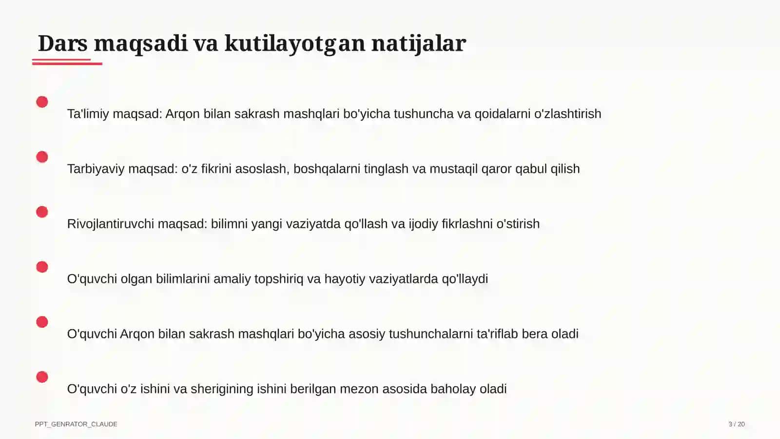 Arqon bilan sakrash mashqlari (3-sinf) 3