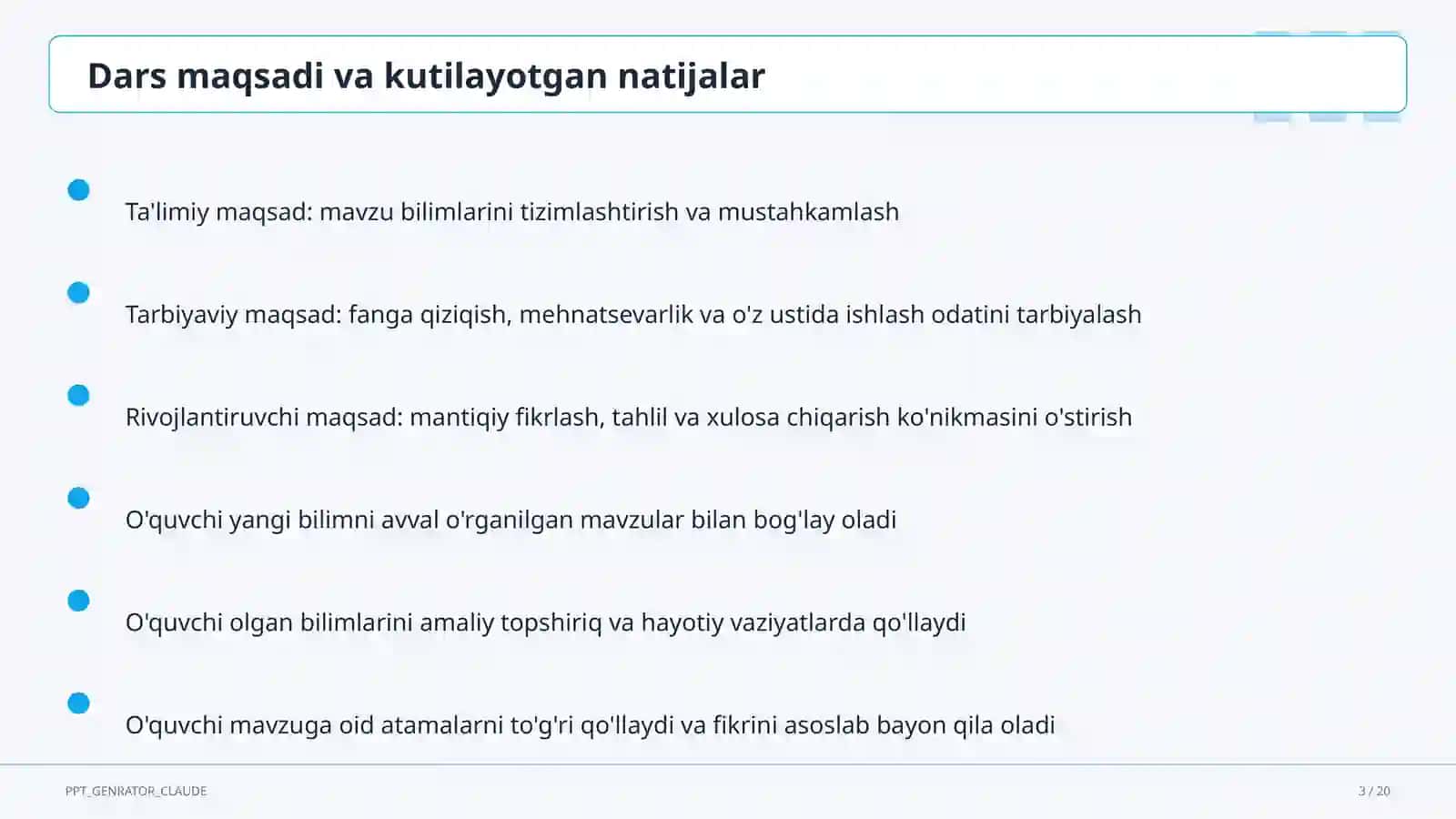 Informatika va axborot texnologiyalari (5–11) takrorlash darsi 3