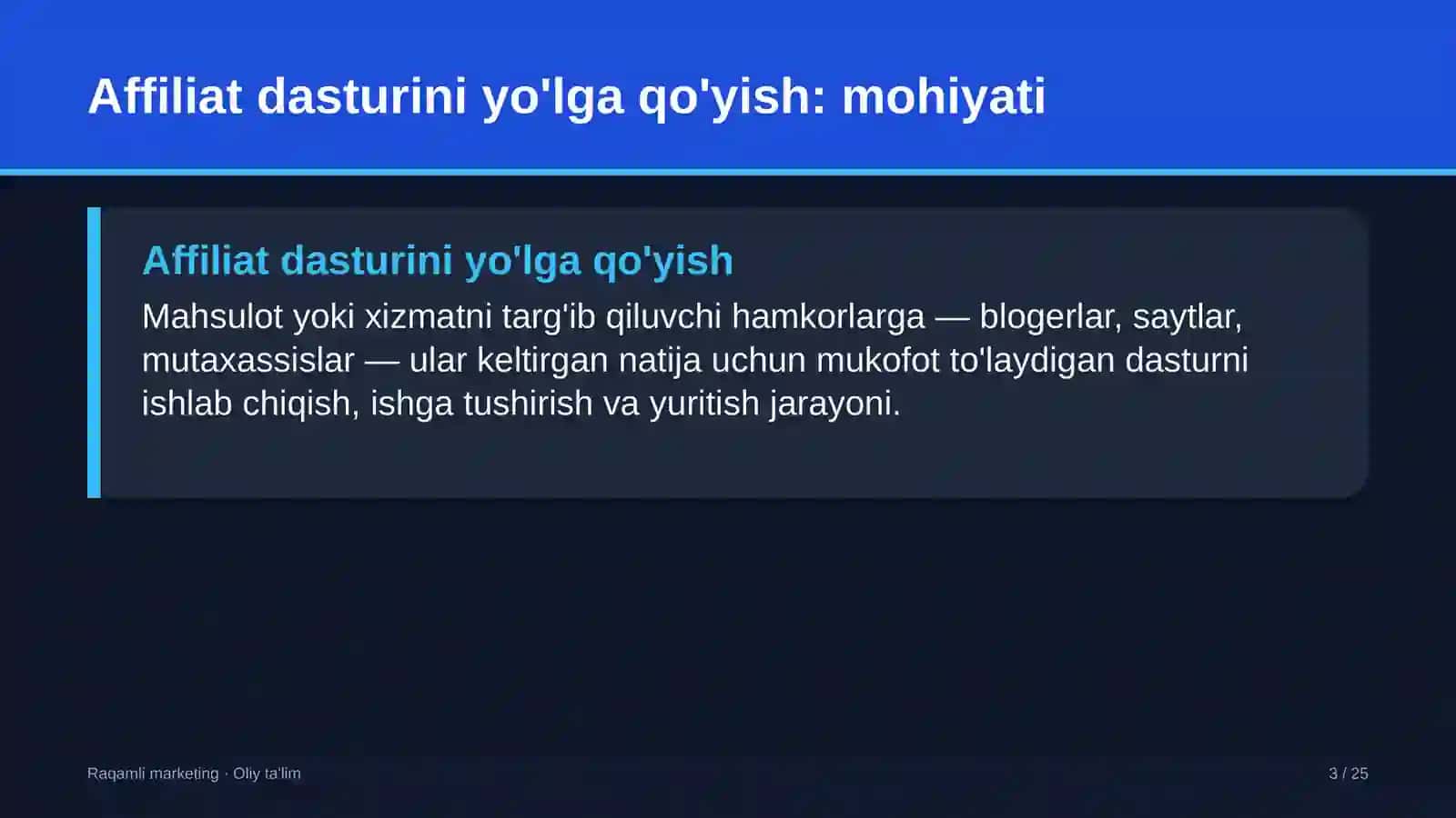Buyum bozorlarida affiliat dasturini yo'lga qo'yish 3