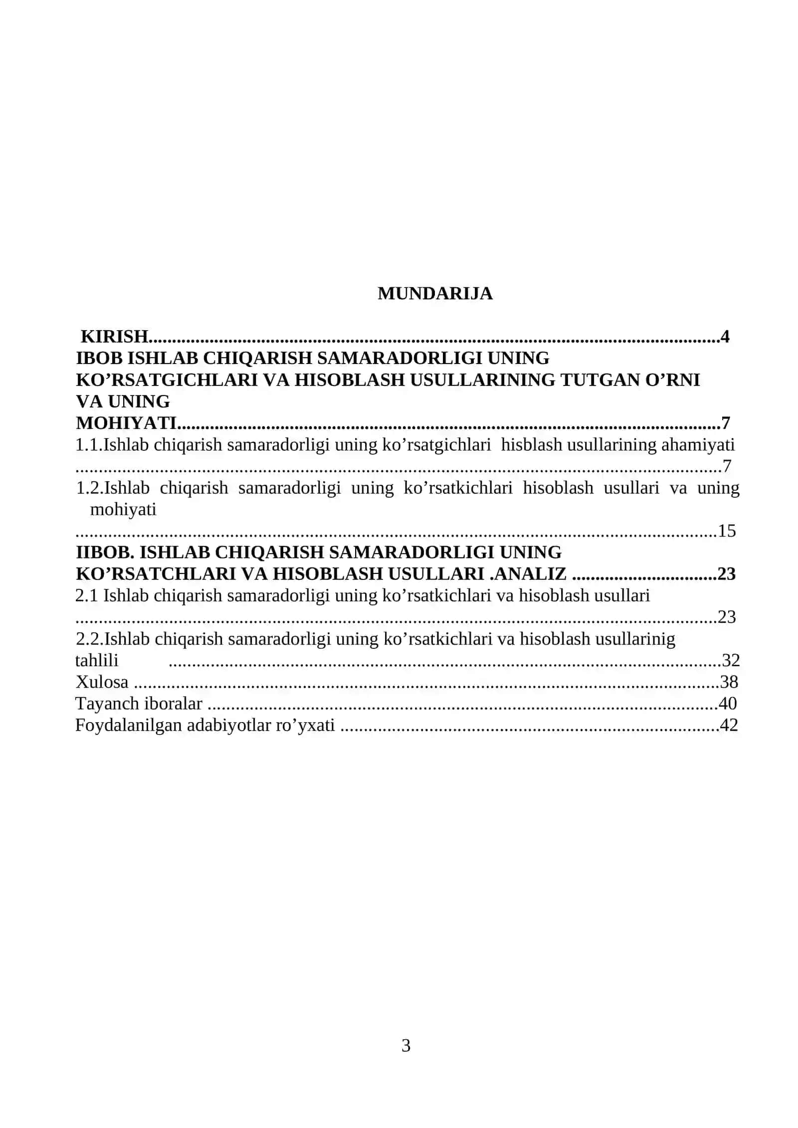 Ishlab chiqarish samaradorligi korxona faoliyatining asosiy koʻrsatkichi sifatida tahlili 3