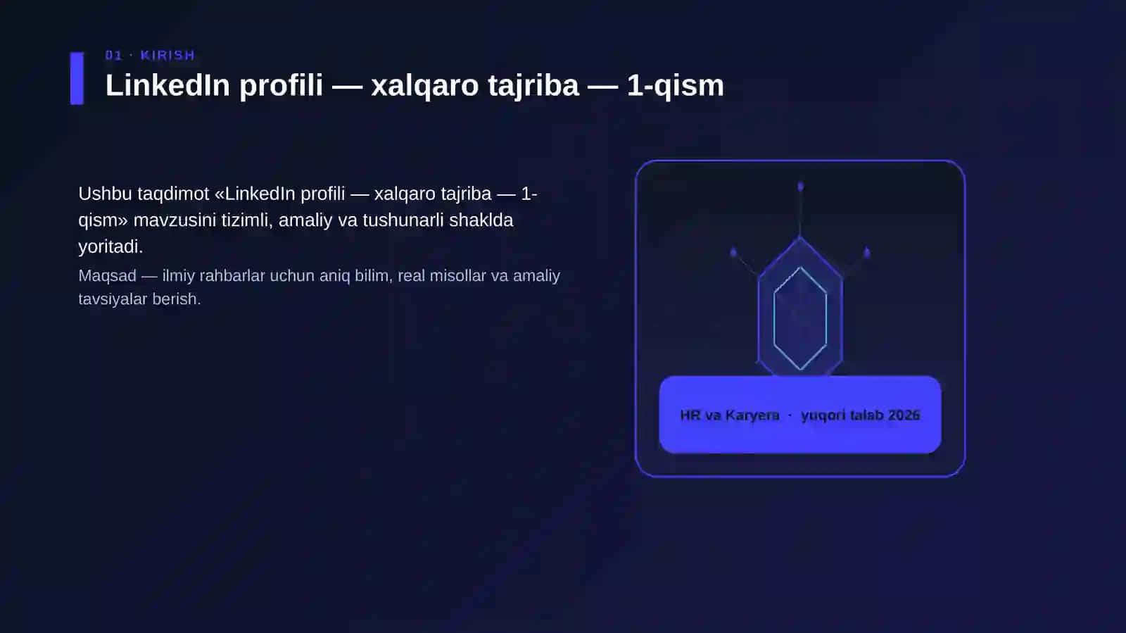 LinkedIn profili — xalqaro tajriba — 1-qism 3