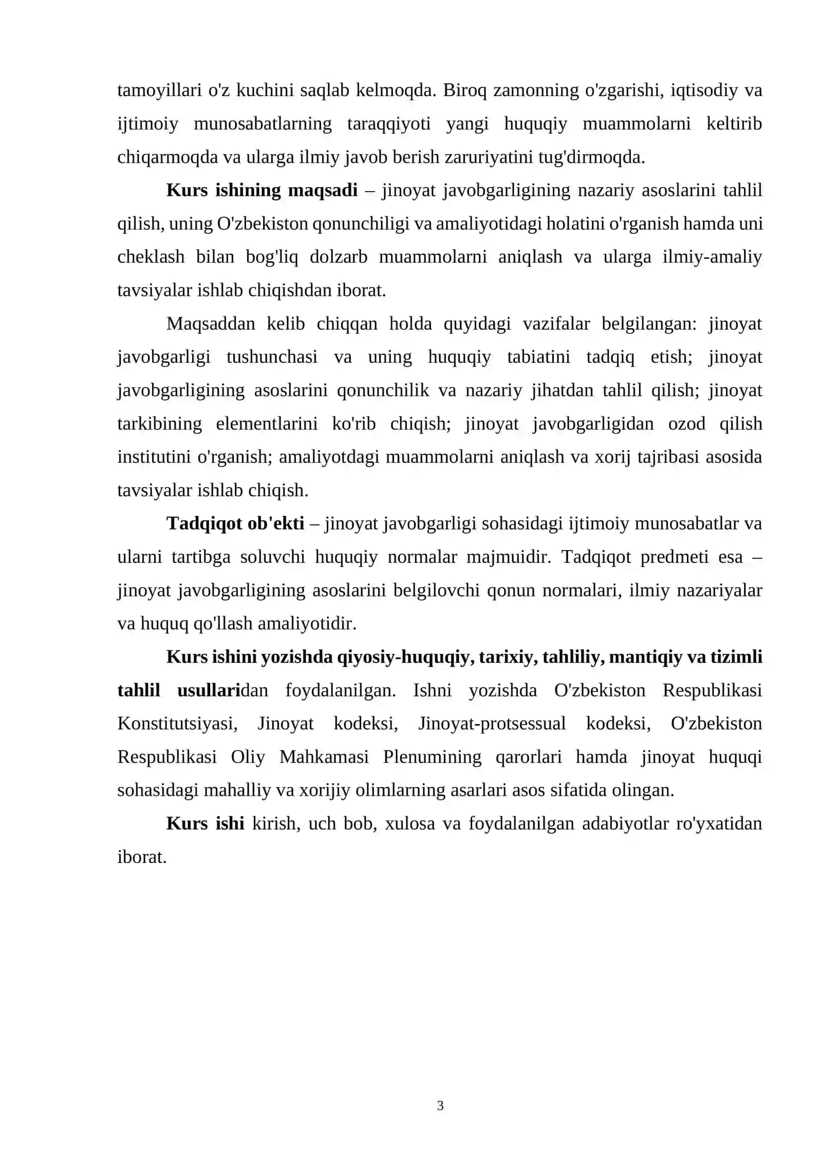 O'ZBEKISTON RESPUBLIKASIDA JINOYAT JAVOBGARLIGINING ASOSLARI VA UNI CHEKLASH MUAMMOLARI 3