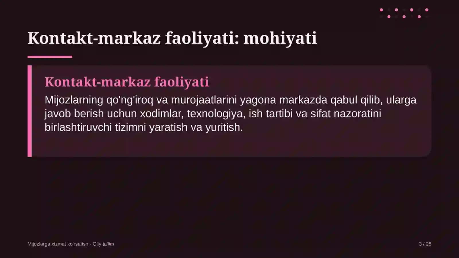 avtomobil transportida kontakt markaz faoliyatini tashkil etish 7382 3
