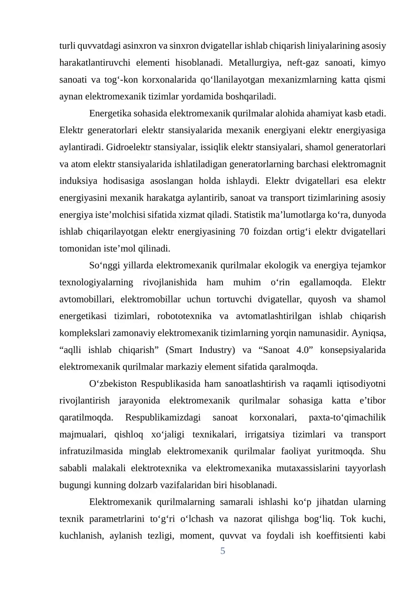 Elektromexanik qurilmalar tuzilishi, ishlash prinsipi va o‘lchovlardagi o‘rni 3