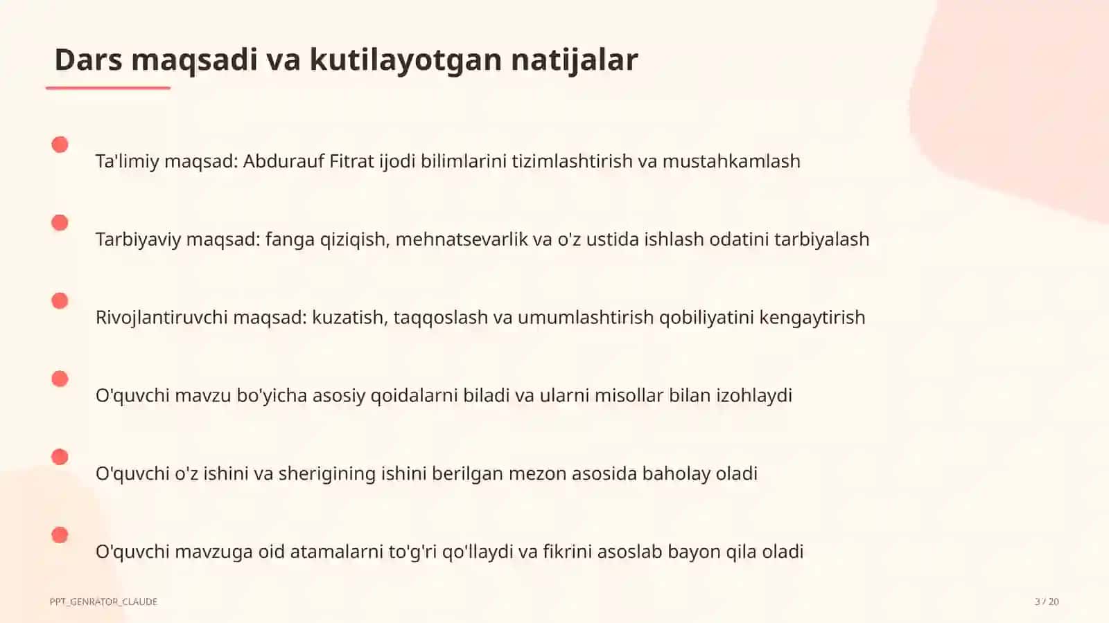 Abdurauf Fitrat ijodi (9-sinf) 3