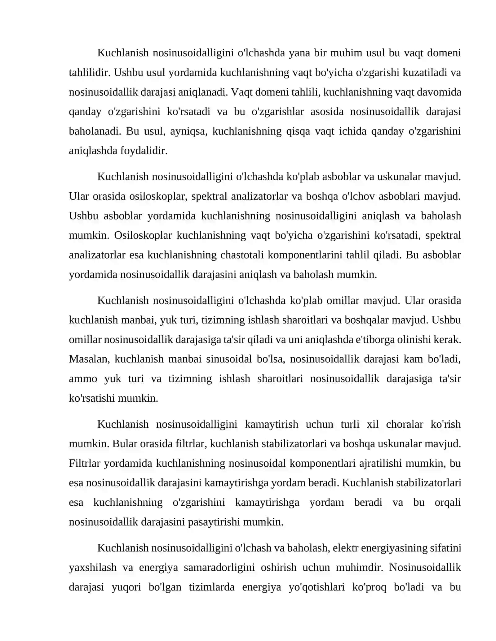 Kuchlanish nosinusoidalligi va nosimetriyasini o'lchash 3