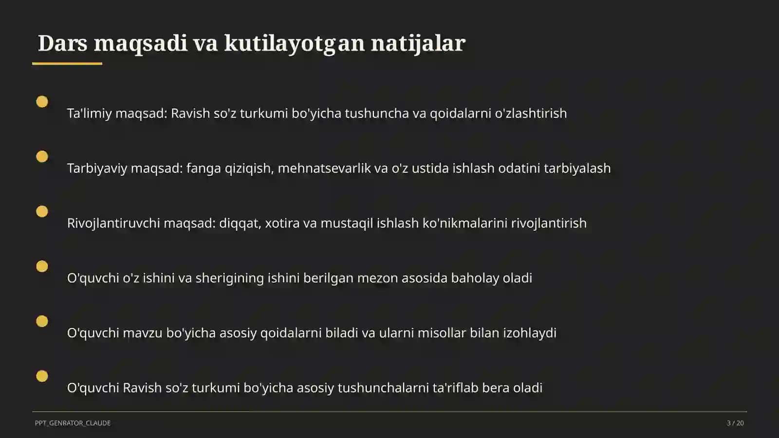 Ravish so'z turkumi (7-sinf) 3
