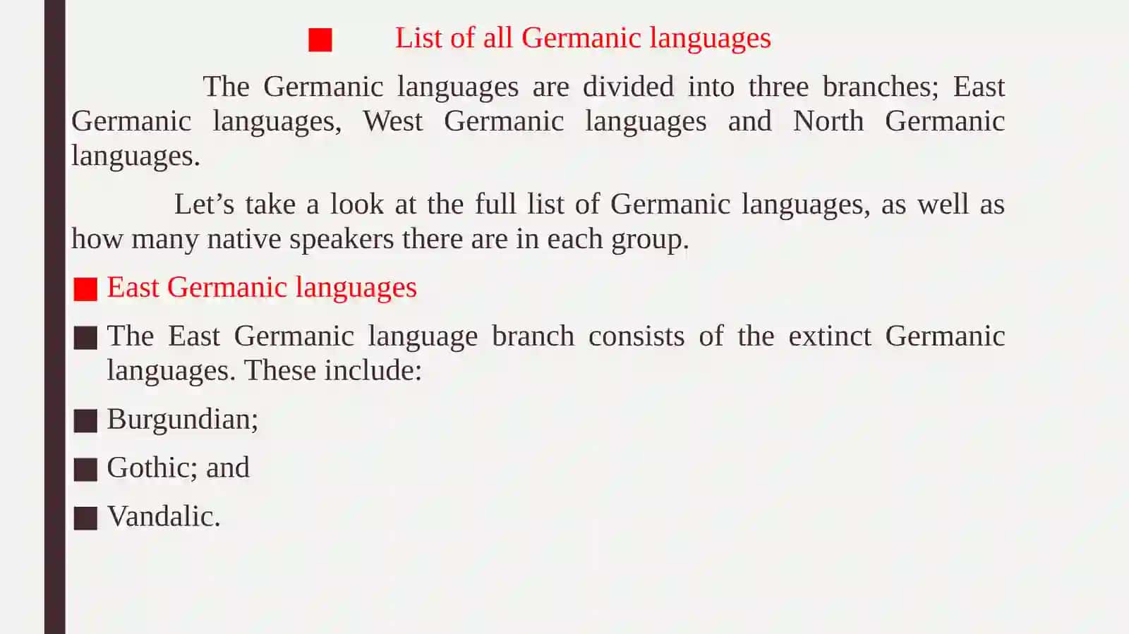 Lecture 6 - The Vocabulary of Germanic Languages 3